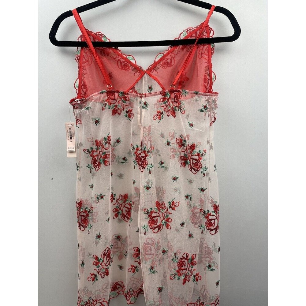 Victoria Secret Floral Embroidery Sheer Mesh Slip Size Large - Picture 3 of 11